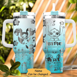 Stitch Cartoon Custom Stanley Cup 40 oz 30 oz Tumbler With Handle