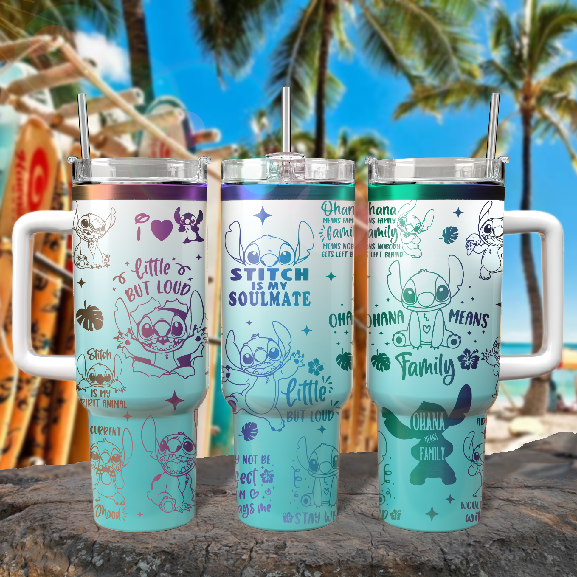 Stitch Cartoon Custom Stanley Cup 40 oz 30 oz Tumbler With Handle