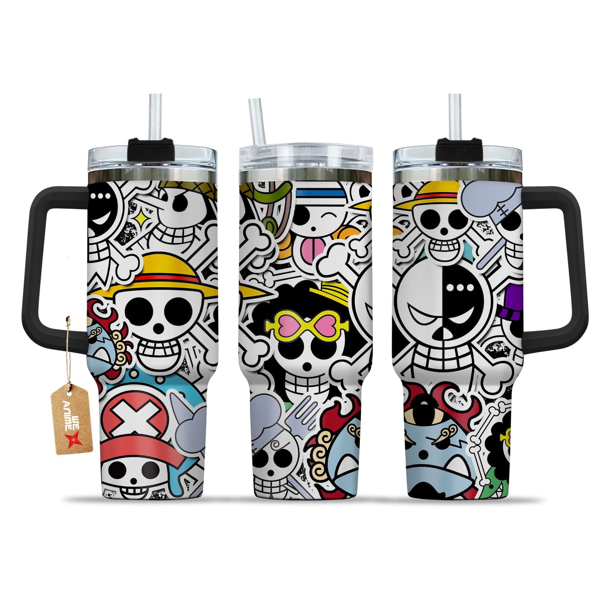 Straw Hat Pirates One Piece Anime Custom Stanley Cup 40 oz 30 oz Tumbler With Handle