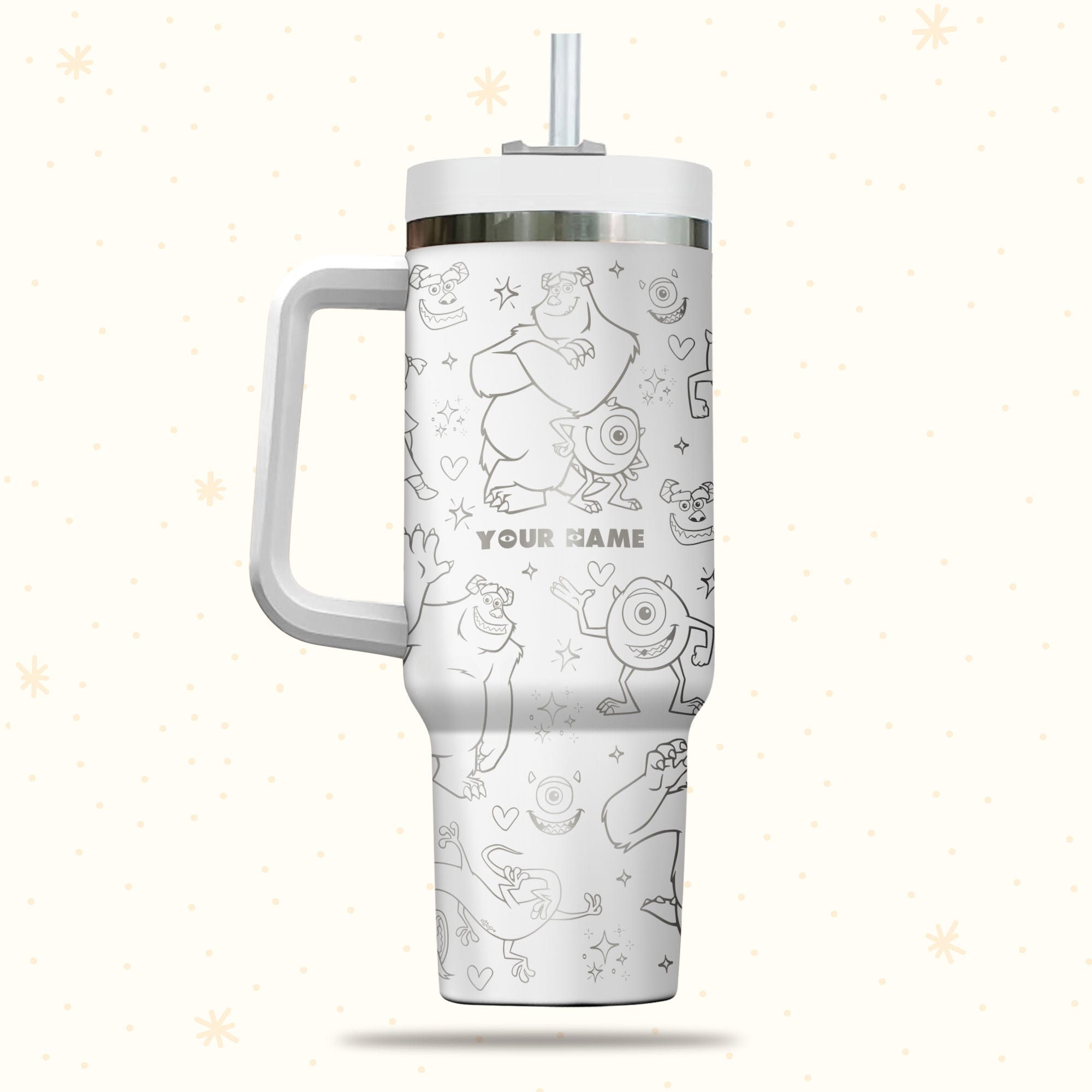 Sullivan And Mike Monster Inc Disney Cartoon Custom Stanley Cup 40 oz 30 oz Tumbler With Handle