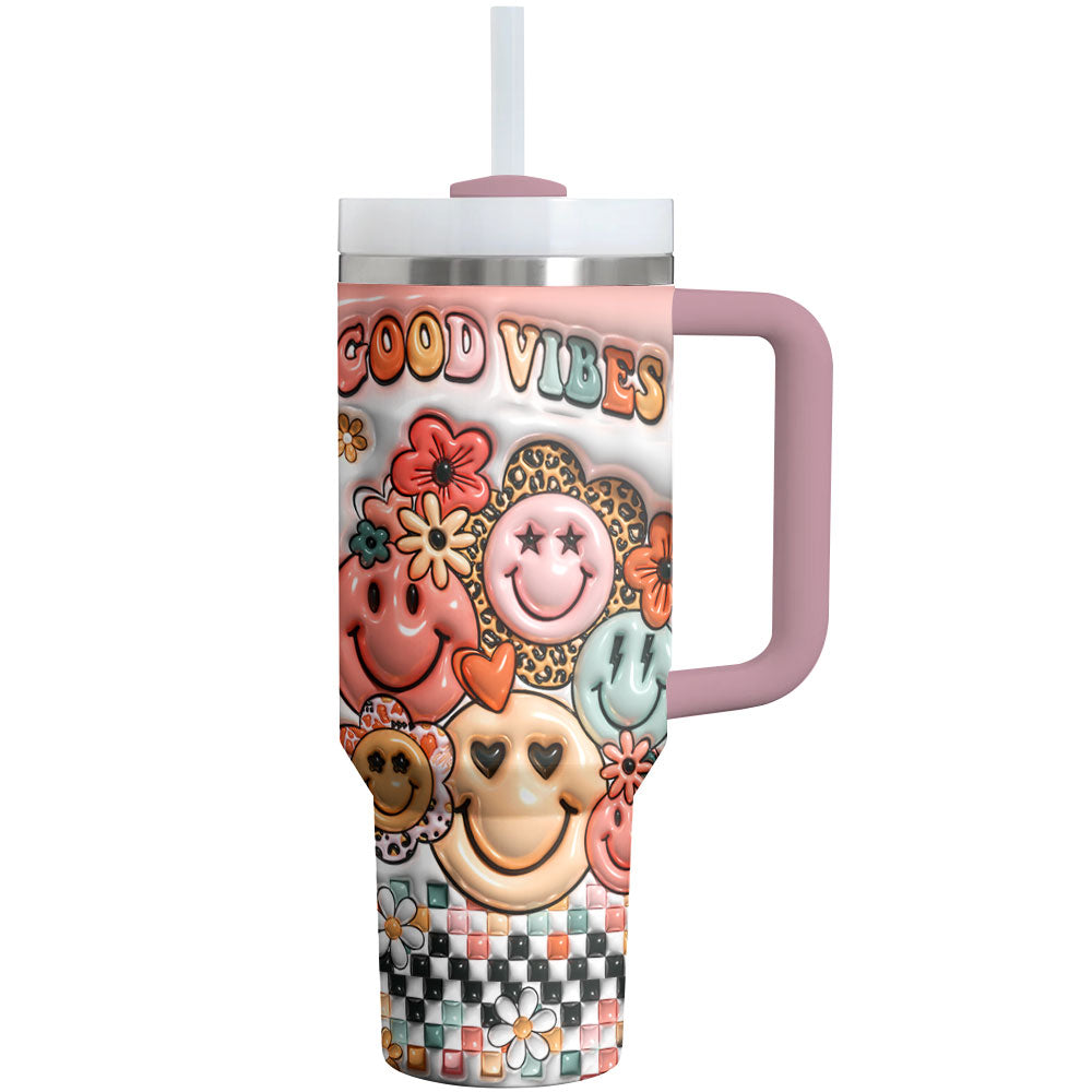 Sunny Smiles Custom Stanley Cup 40 oz 30 oz Tumbler With Handle