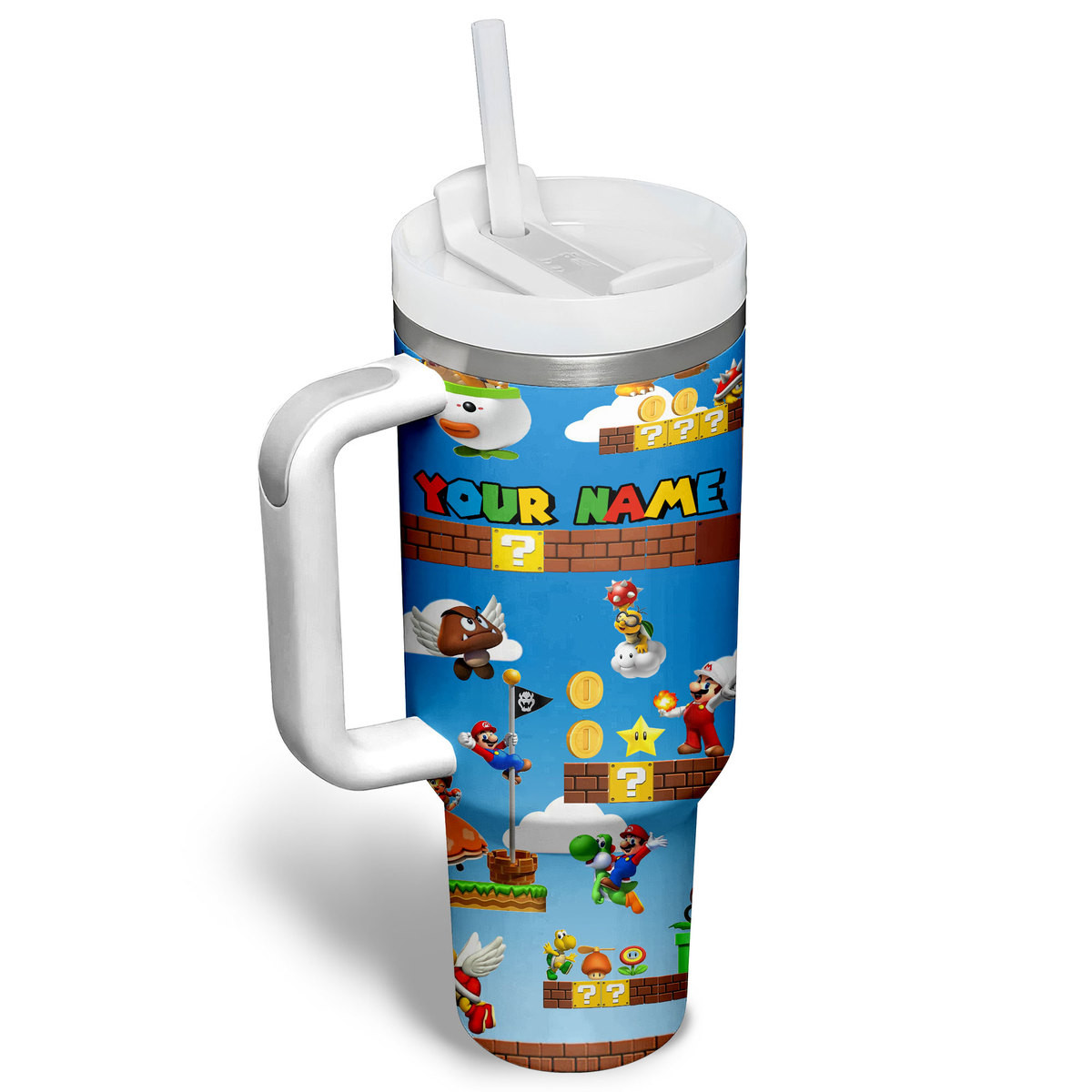 Super Mario Games Custom Stanley Cup 40 oz 30 oz Tumbler With Handle