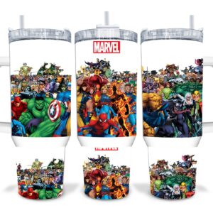 Superheroes Marvel Comics Custom Stanley Cup 40 oz 30 oz Tumbler With Handle