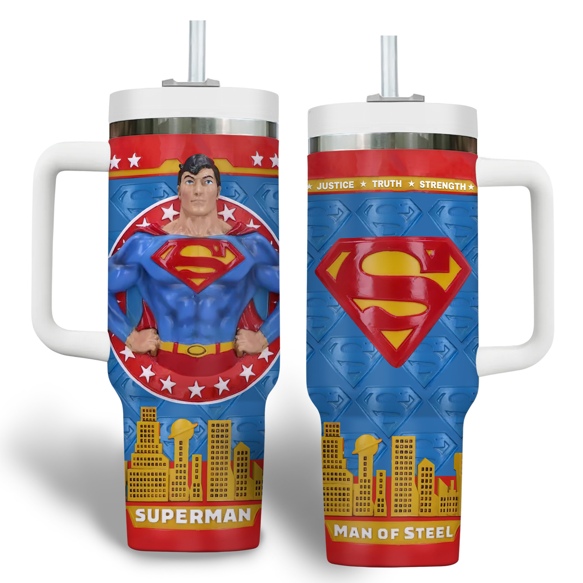 Superman Movies Custom Stanley Cup 40 oz 30 oz Tumbler With Handle