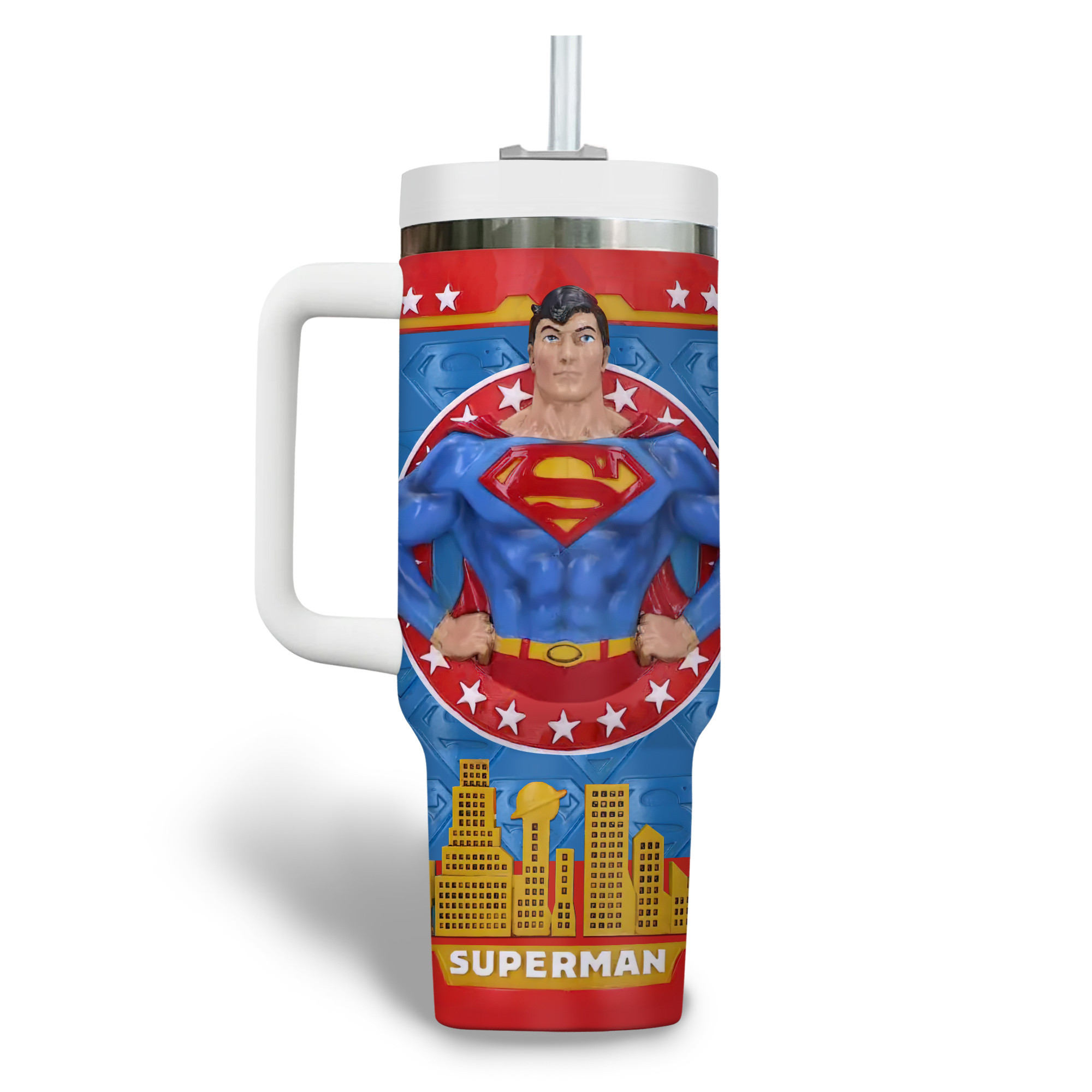 Superman Movies Custom Stanley Cup 40 oz 30 oz Tumbler With Handle