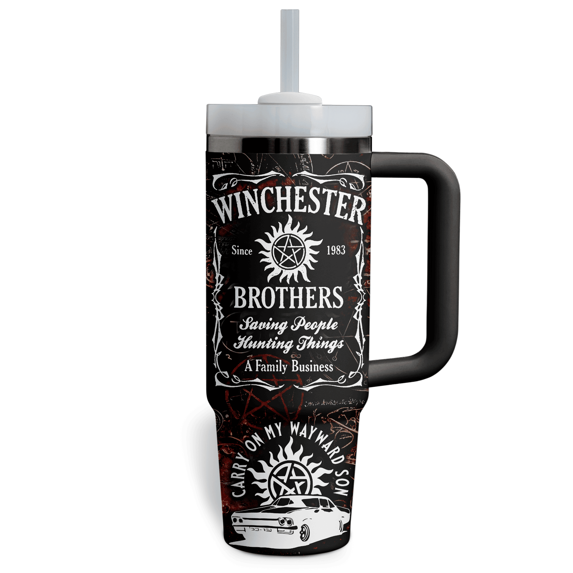 Supernatural Winchester Brothers TV Series Custom Stanley Cup 40 oz 30 oz Tumbler With Handle