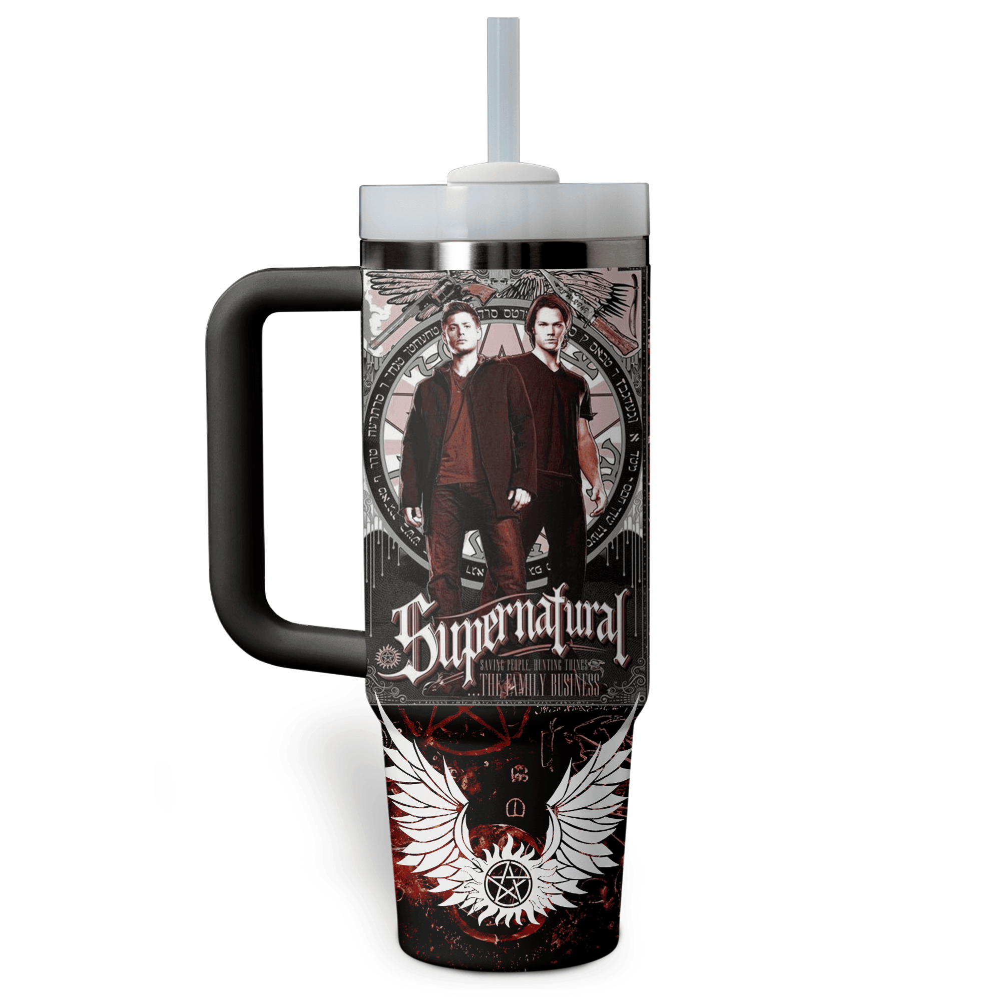 Supernatural Winchester Brothers TV Series Custom Stanley Cup 40 oz 30 oz Tumbler With Handle