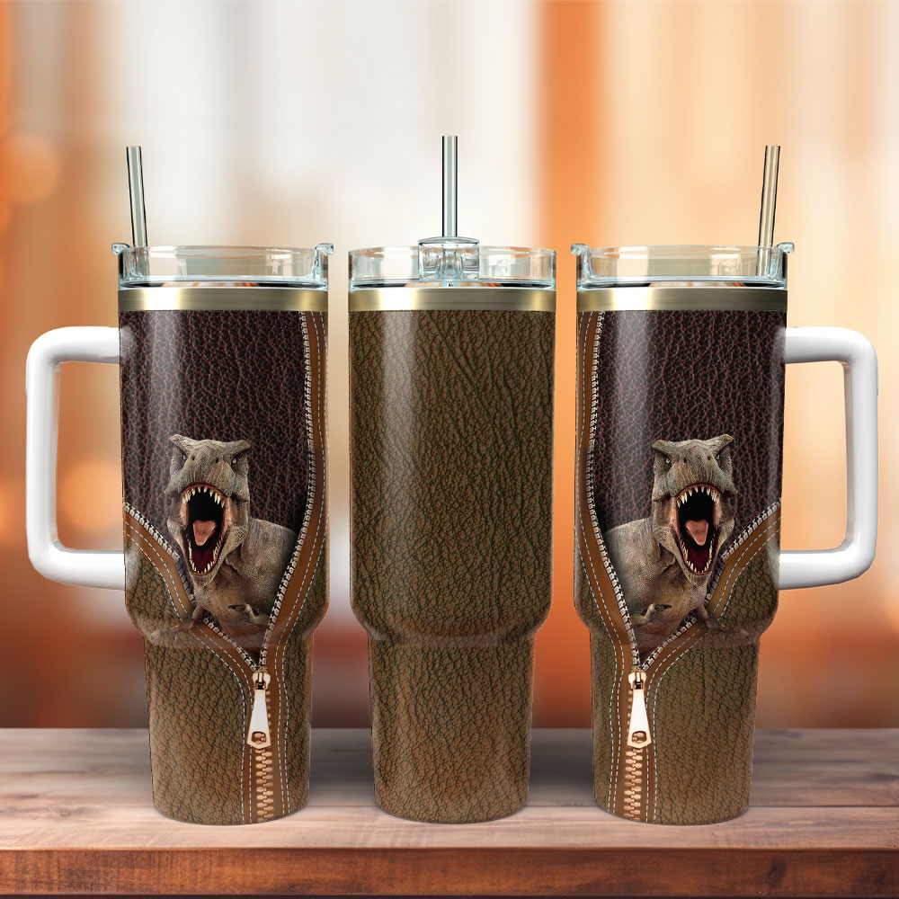 T-rex Dinosaur Custom Stanley Cup 40 oz 30 oz Tumbler With Handle