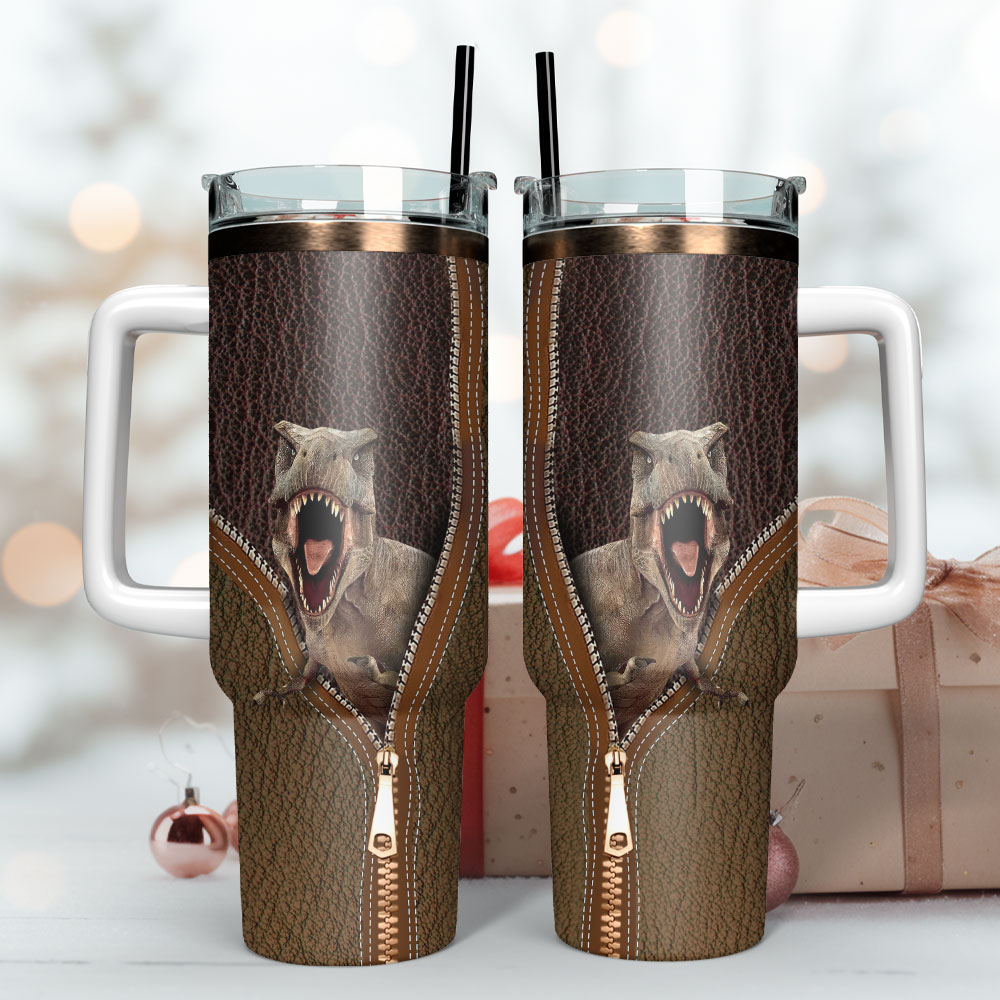 T-rex Dinosaur Custom Stanley Cup 40 oz 30 oz Tumbler With Handle