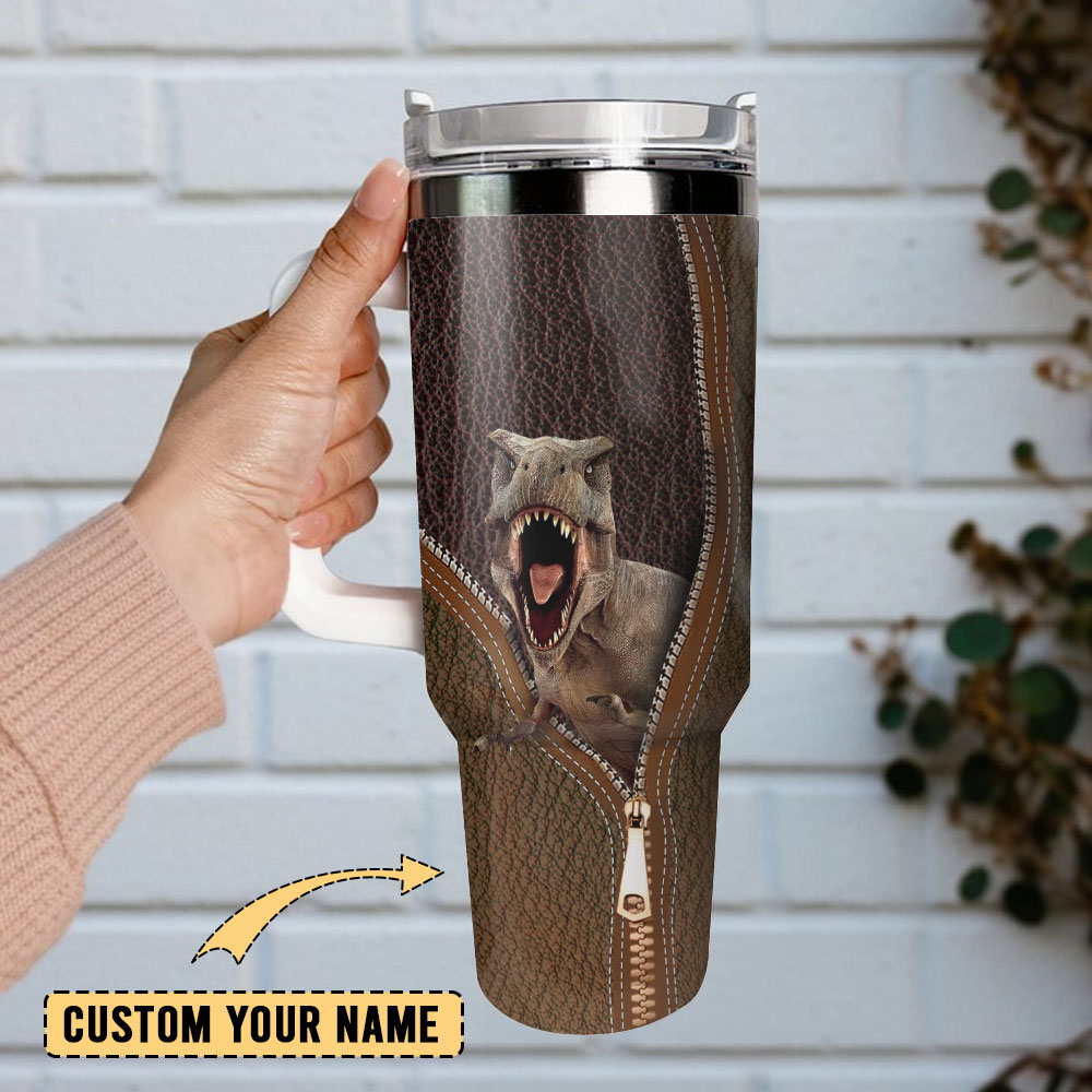 T-rex Dinosaur Custom Stanley Cup 40 oz 30 oz Tumbler With Handle
