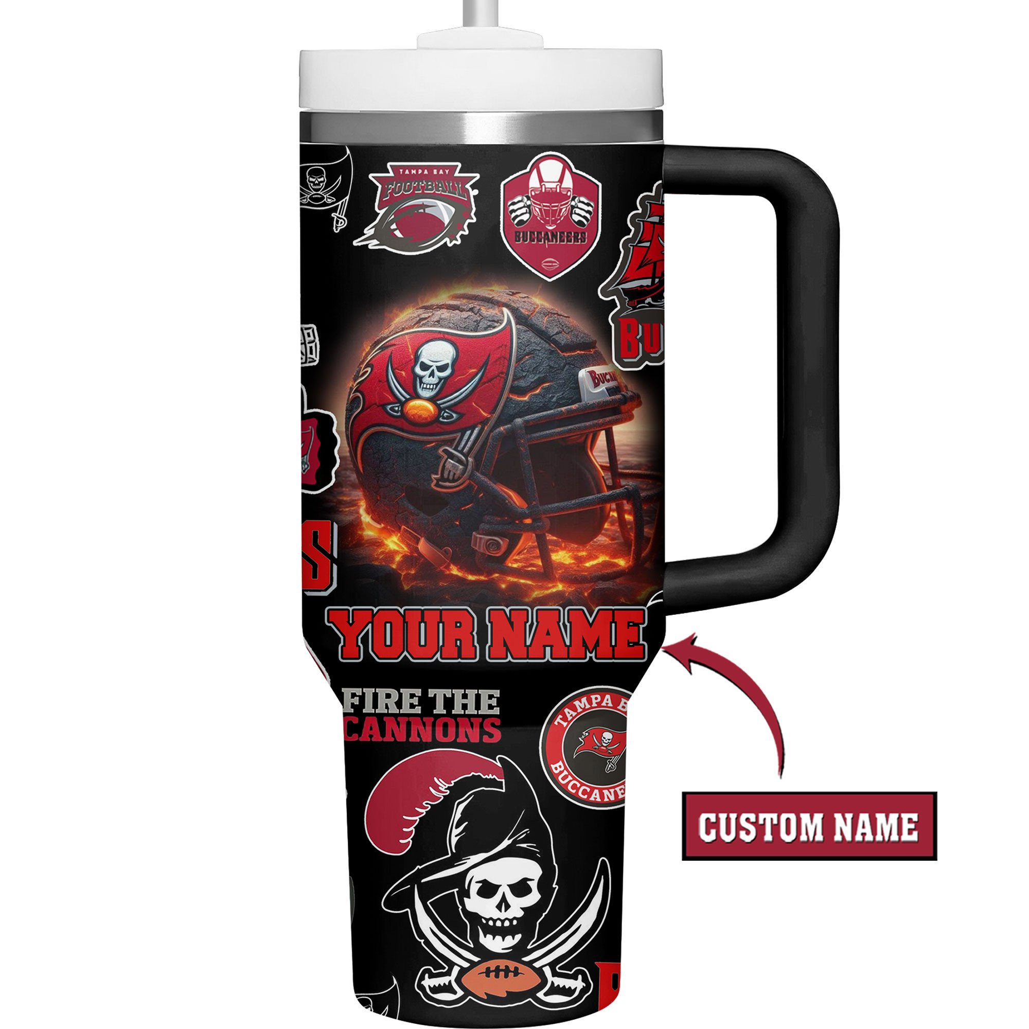 Tampa Bay Buccaneers NFL Custom Stanley Cup 40 oz 30 oz Tumbler With Handle