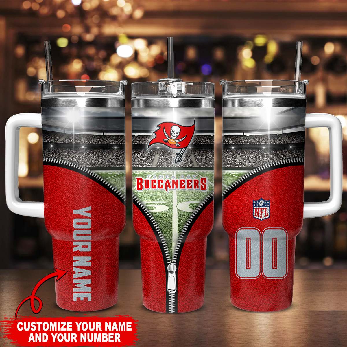 Tampa Bay Buccaneers NFL Custom Stanley Cup 40 oz 30 oz Tumbler With Handle