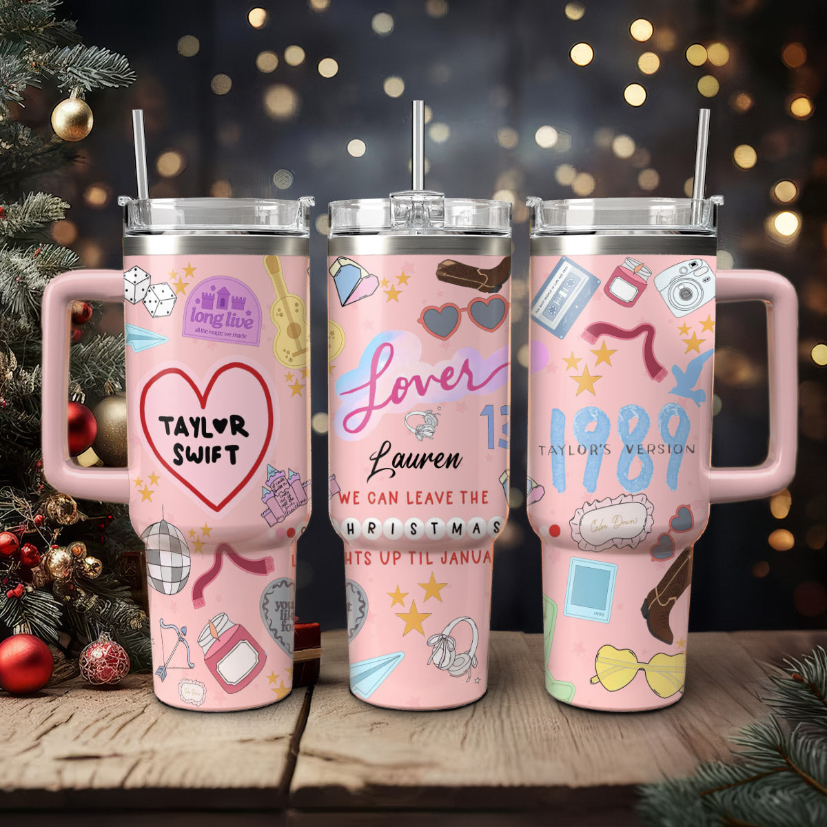 Taylor Swift Music Christmas Custom Stanley Cup 40 oz 30 oz Tumbler With Handle