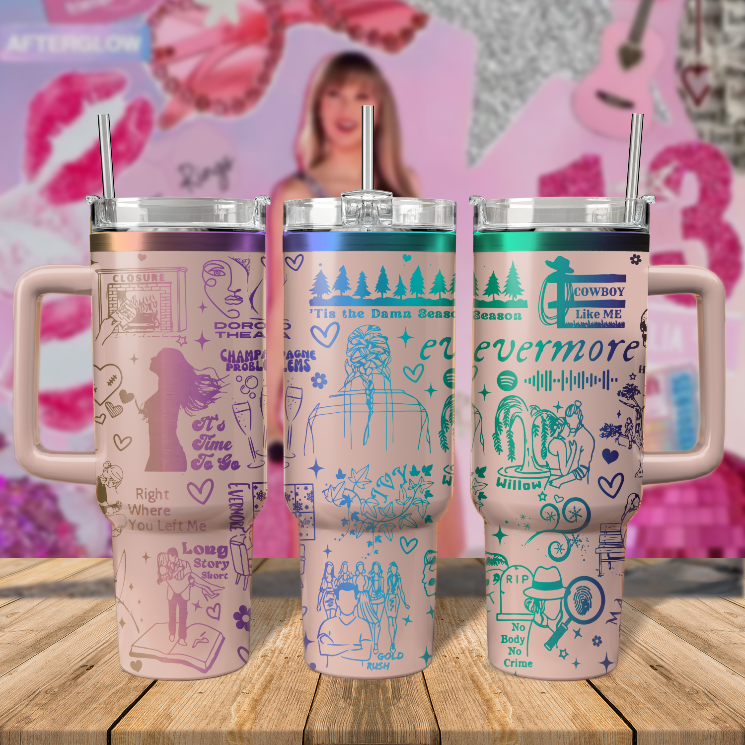 Taylor Swift Music Custom Stanley Cup 40 oz 30 oz Tumbler With Handle