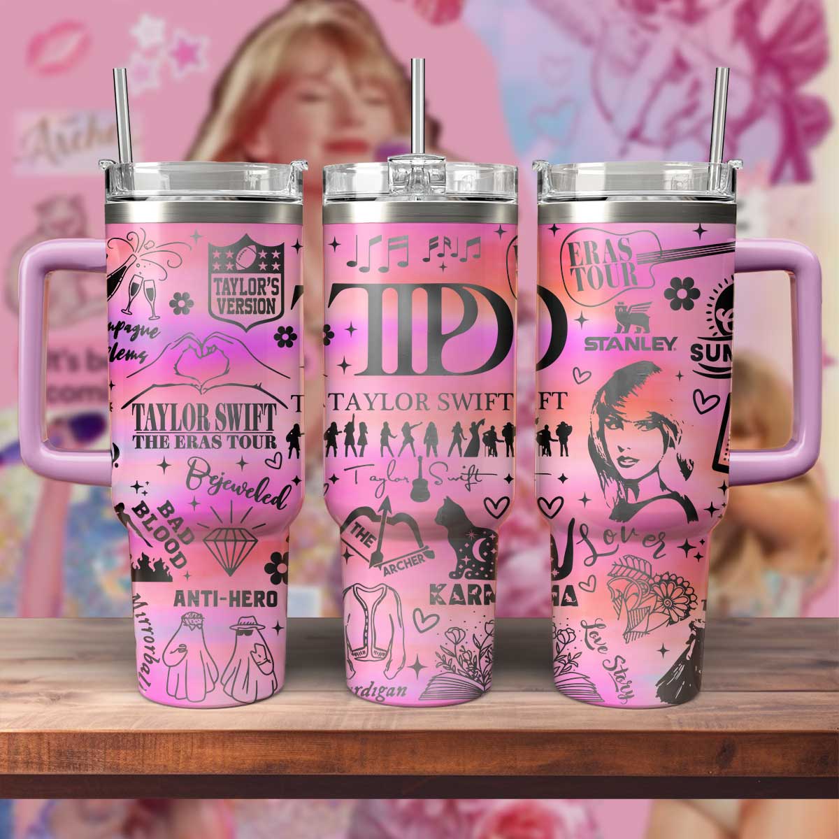 Taylor Swift Music Custom Stanley Cup 40 oz 30 oz Tumbler With Handle