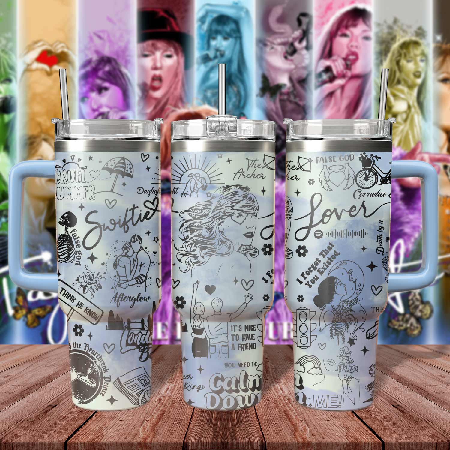 Taylor Swift Music Custom Stanley Cup 40 oz 30 oz Tumbler With Handle