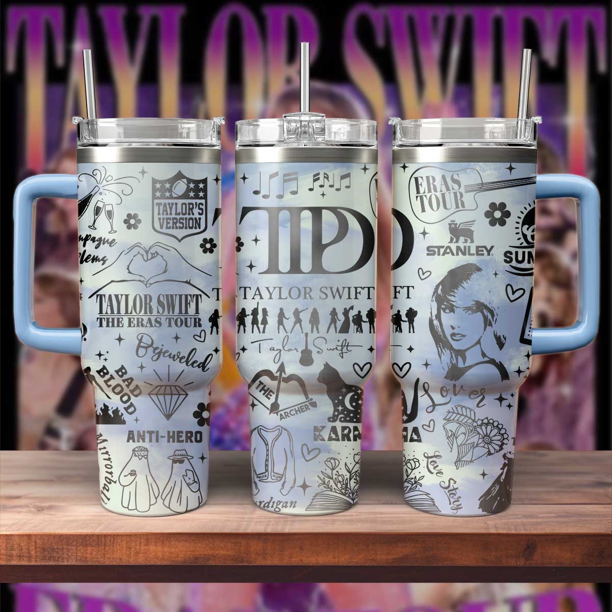 Taylor Swift Music Custom Stanley Cup 40 oz 30 oz Tumbler With Handle