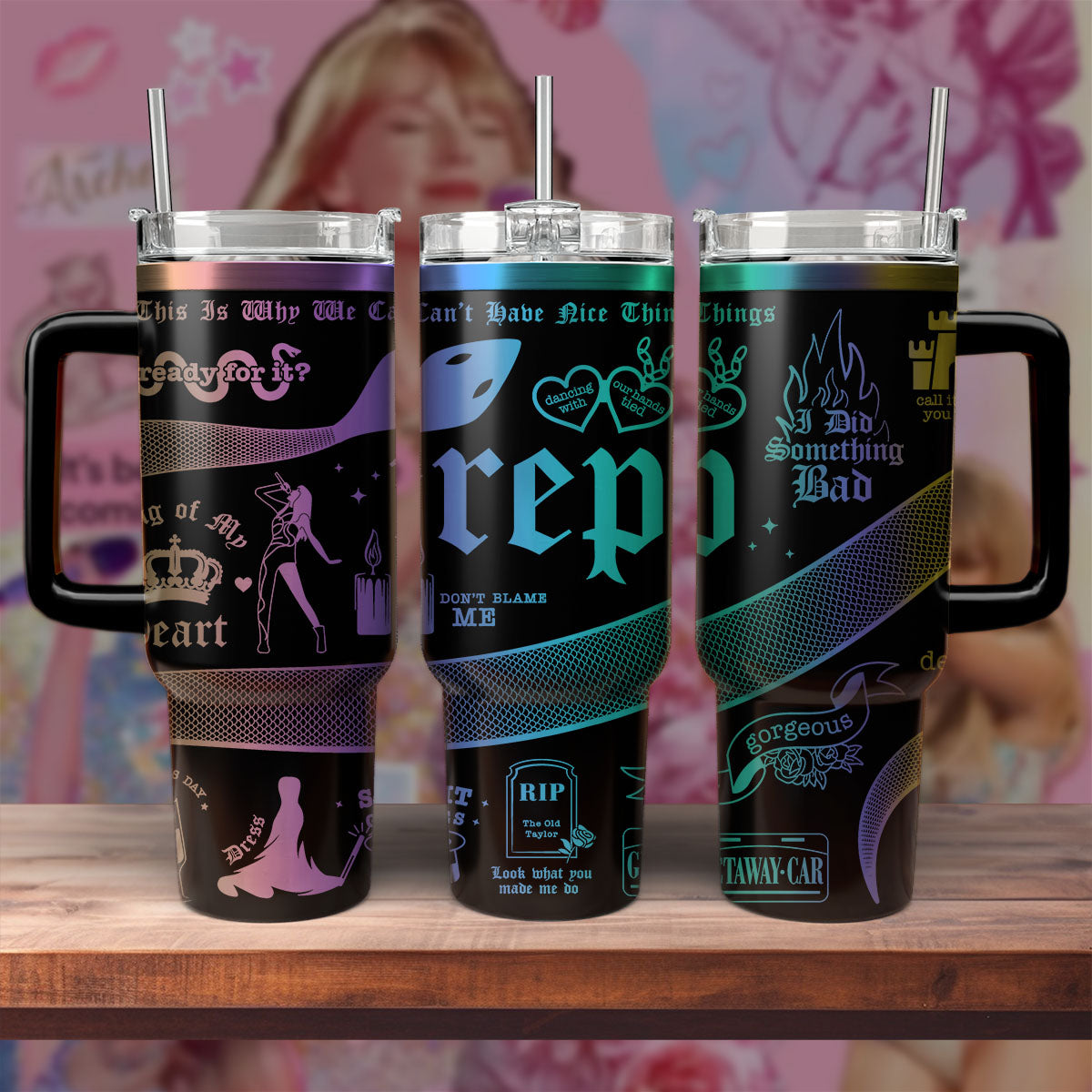 Taylor Swift Music Custom Stanley Cup 40 oz 30 oz Tumbler With Handle