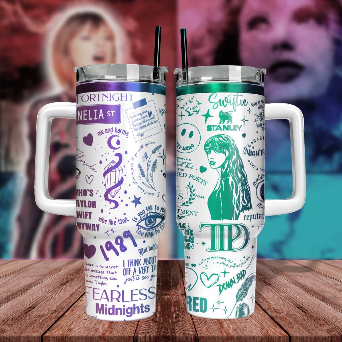 Taylor Swift Music Custom Stanley Cup 40 oz 30 oz Tumbler With Handle