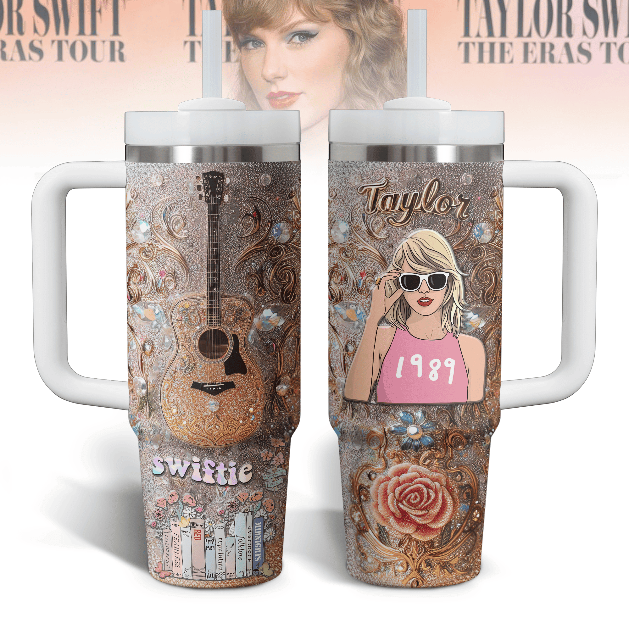 Taylor Swift Music Custom Stanley Cup 40 oz 30 oz Tumbler With Handle