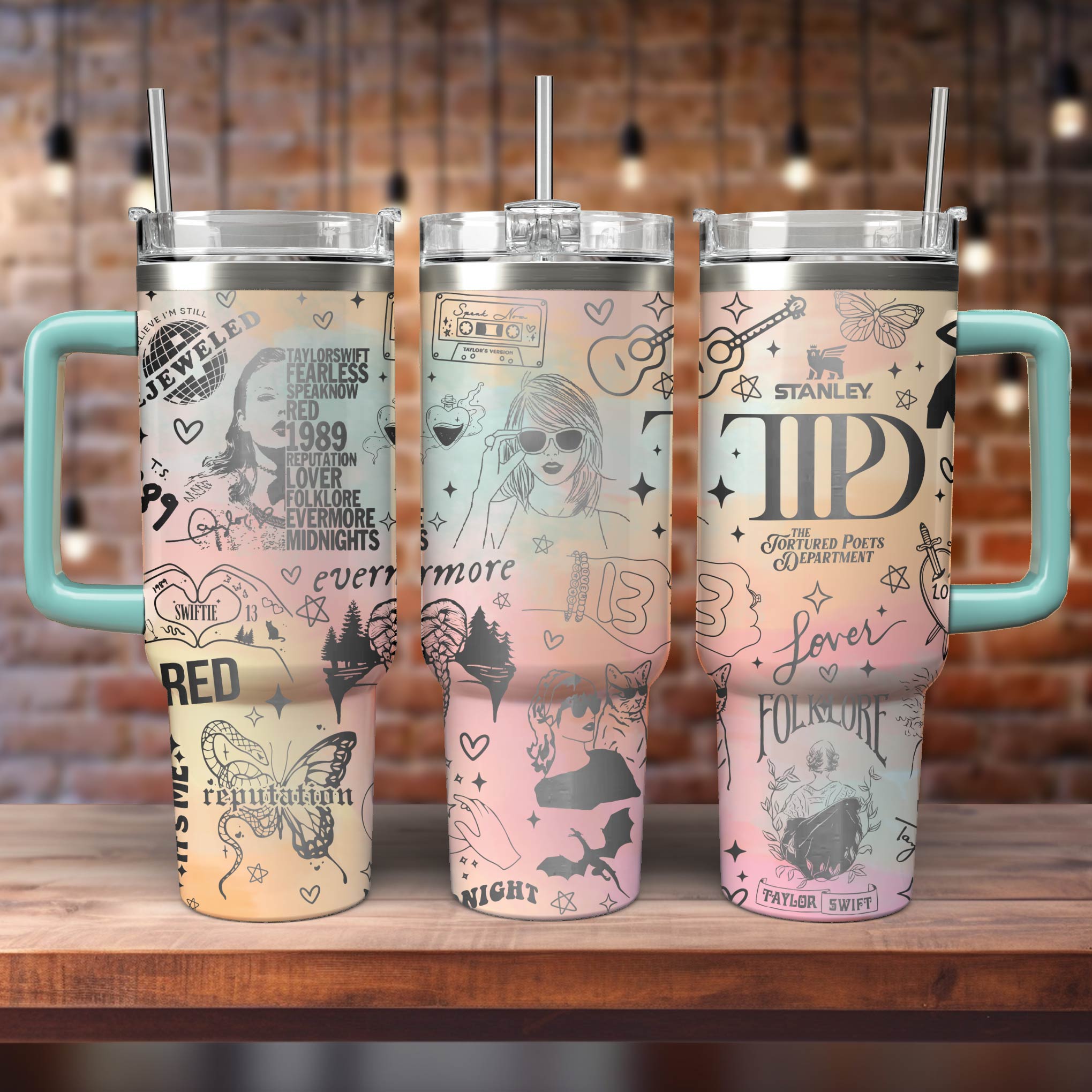 Taylor Swift Music Custom Stanley Cup 40 oz 30 oz Tumbler With Handle