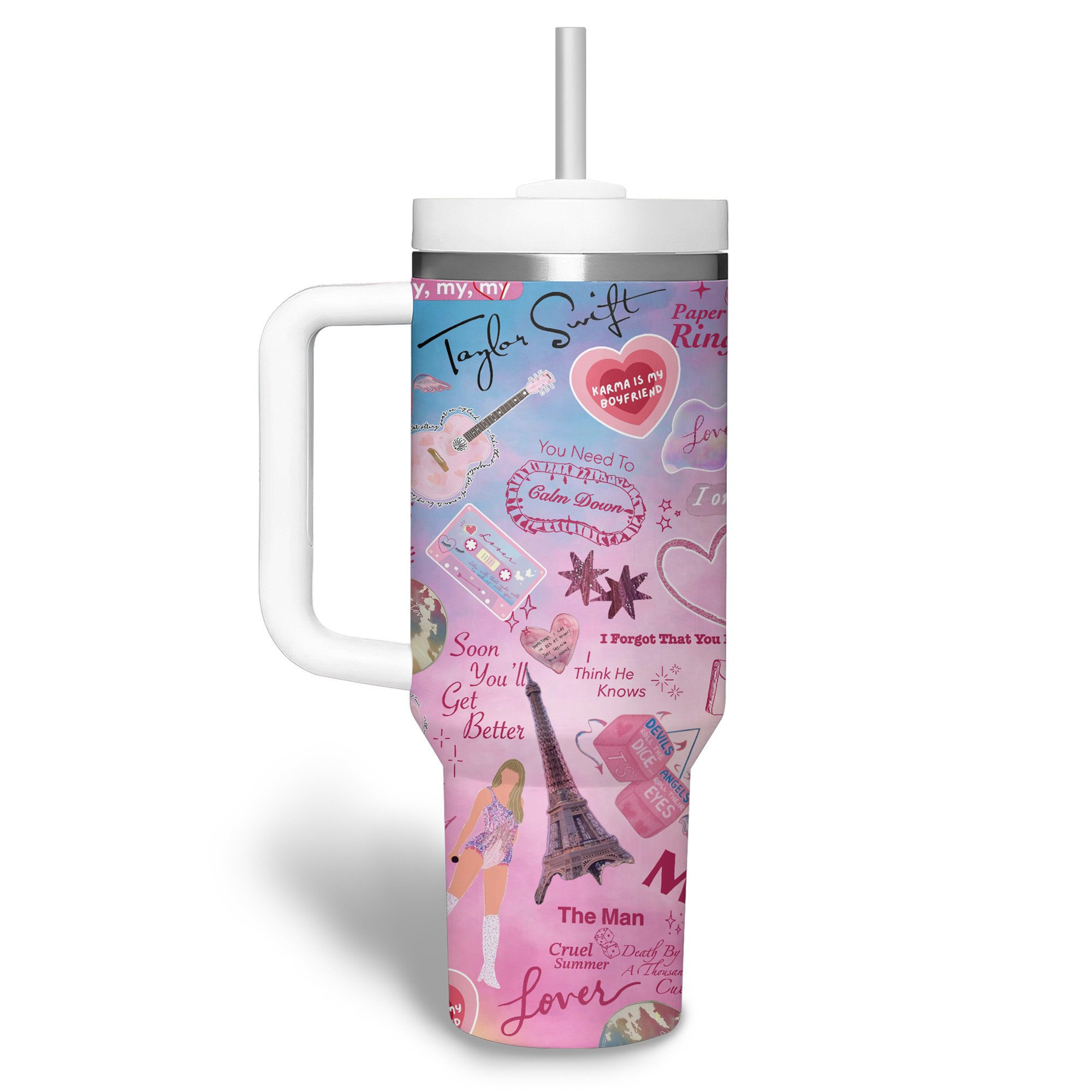 Taylor Swift Music Custom Stanley Cup 40 oz 30 oz Tumbler With Handle