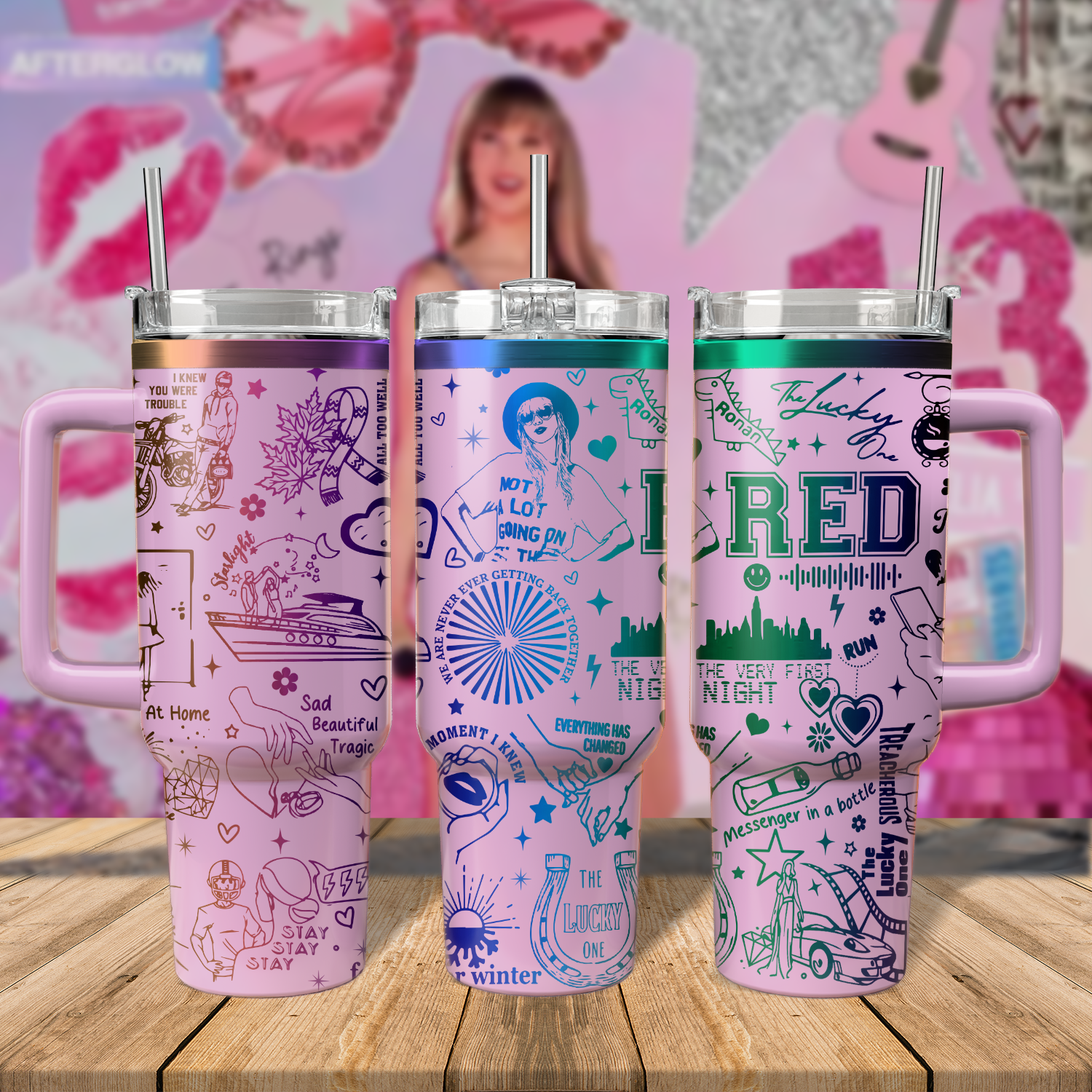 Taylor Swift Music Custom Stanley Cup 40 oz 30 oz Tumbler With Handle