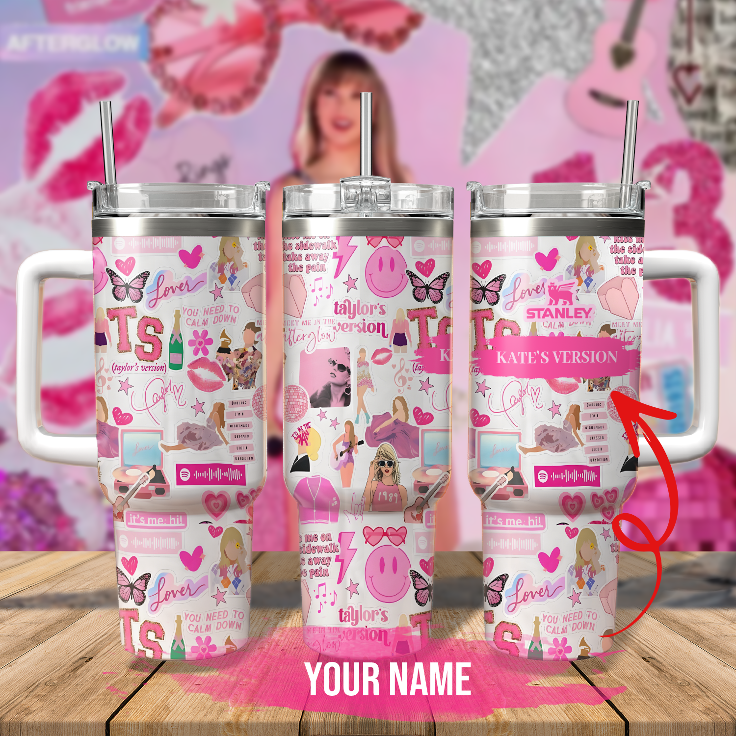 Taylor Swift Music Custom Stanley Cup 40 oz 30 oz Tumbler With Handle