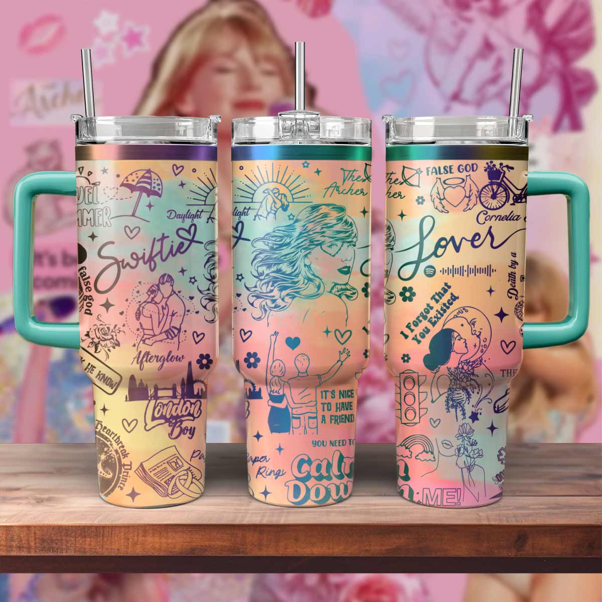 Taylor Swift Music Custom Stanley Cup 40 oz 30 oz Tumbler With Handle