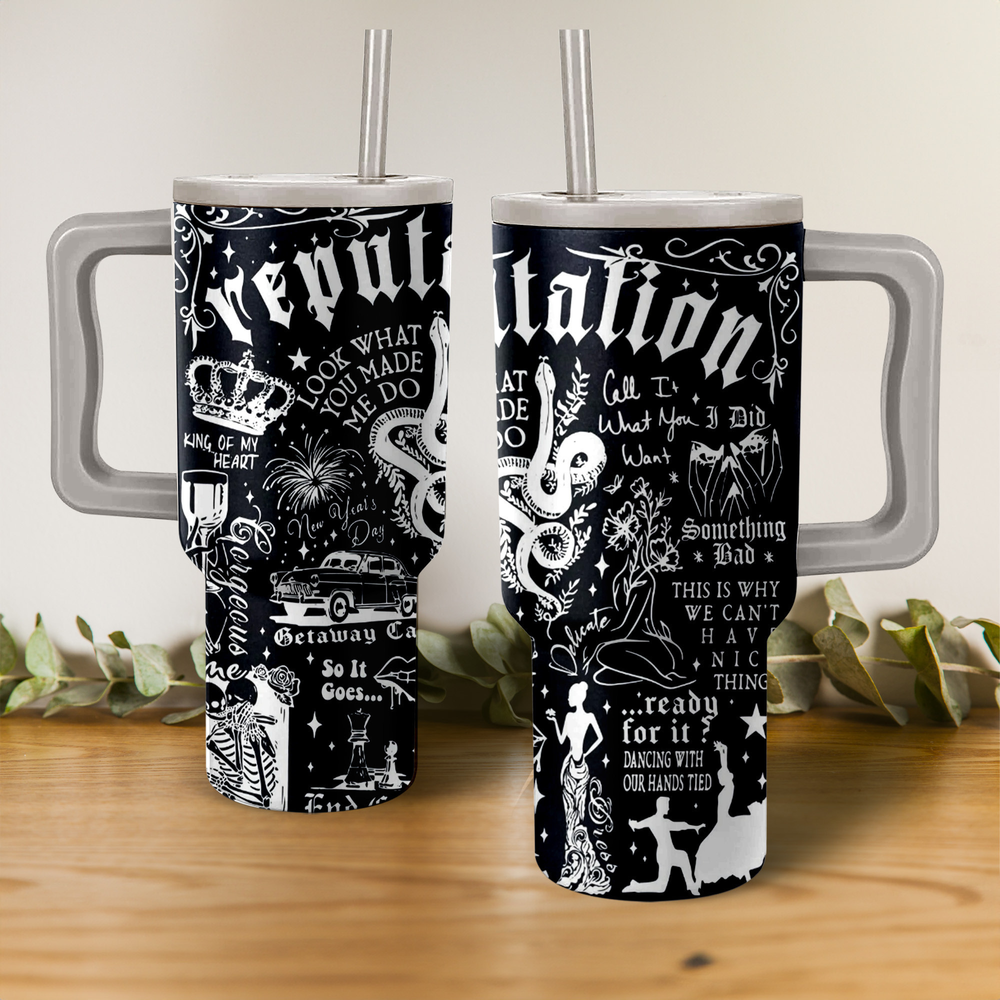 Taylor Swift Reputation Album Music Custom Stanley Cup 40 oz 30 oz Tumbler With Handle