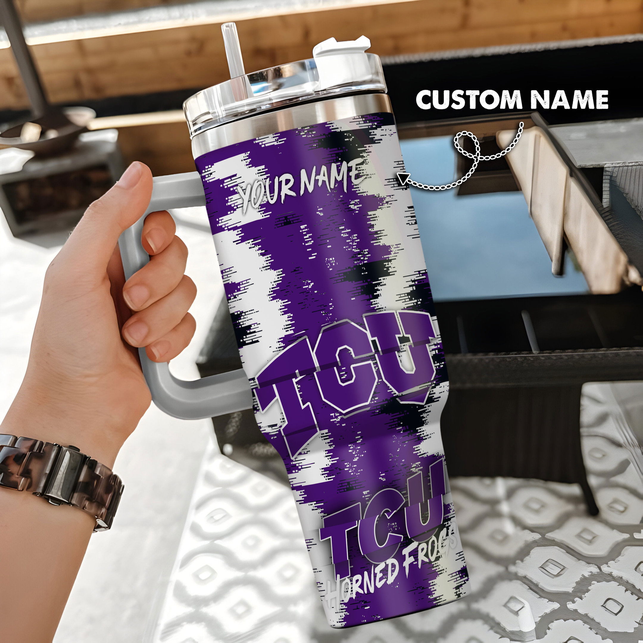 TCU Horned Frogs NCAA Custom Stanley Cup 40 oz 30 oz Tumbler With Handle