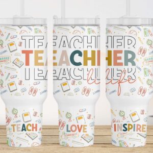 Teacher Life Custom Stanley Cup 40 oz 30 oz Tumbler With Handle