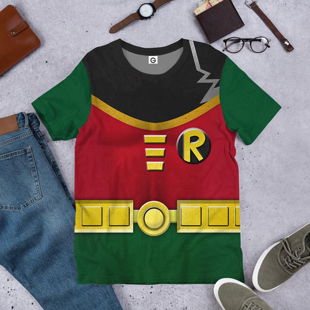 Teen Titan Robin Cosplay Costume Hoodie Sweatshirt T-Shirt Sweatpants Tracksuit - Stormmerch Exclusive