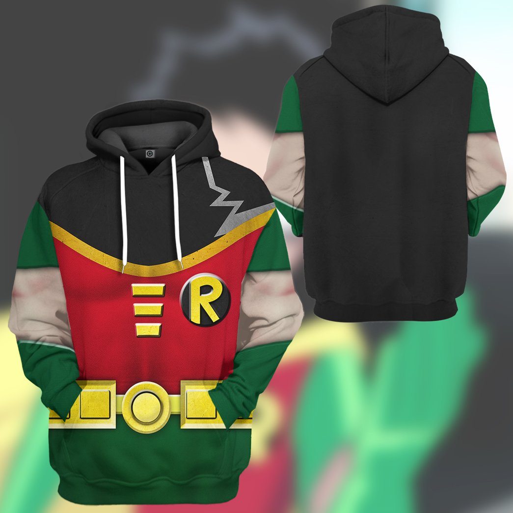 Teen Titan Robin Cosplay Costume Hoodie Sweatshirt T-Shirt Sweatpants Tracksuit - Stormmerch Exclusive