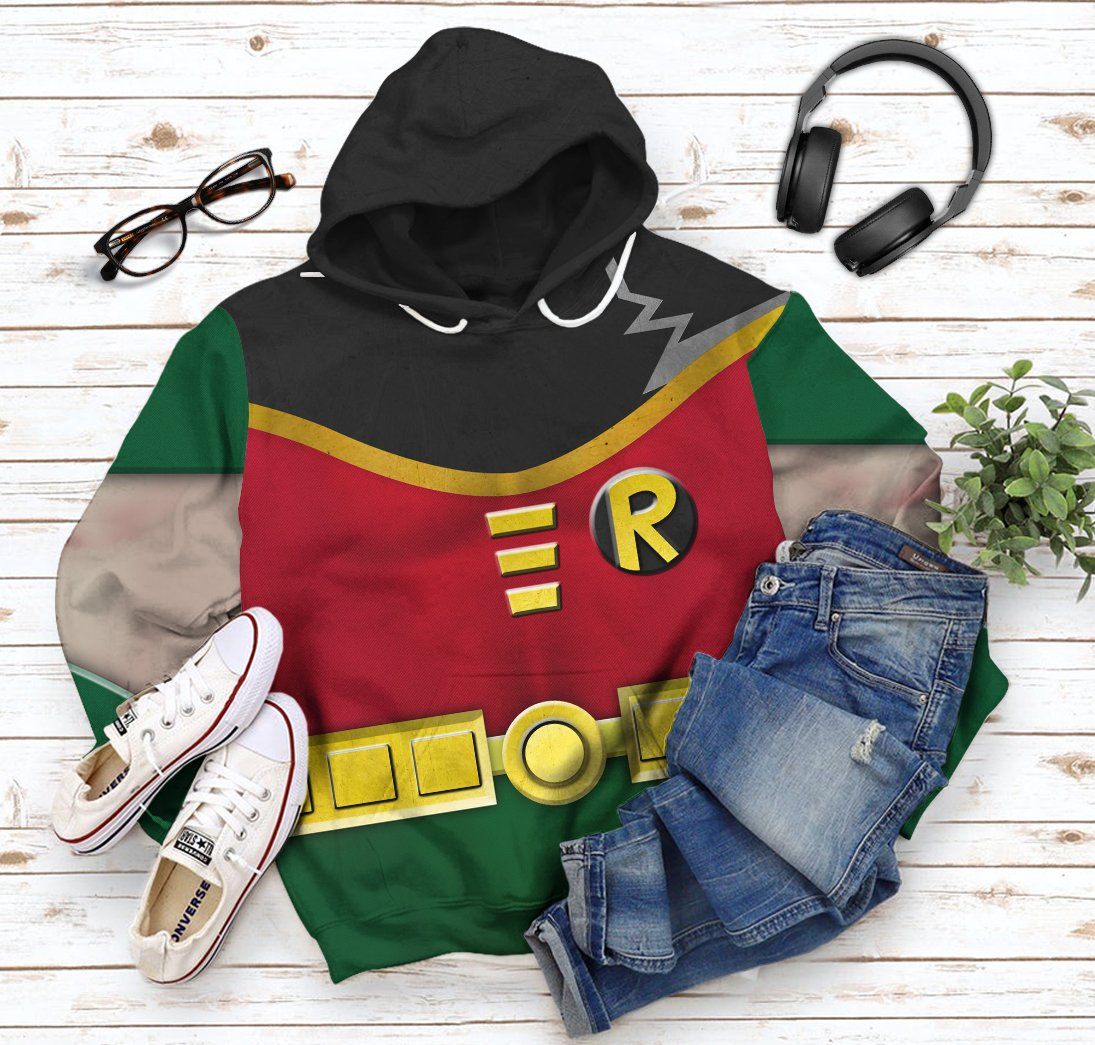 Teen Titan Robin Cosplay Costume Hoodie Sweatshirt T-Shirt Sweatpants Tracksuit - Stormmerch Exclusive