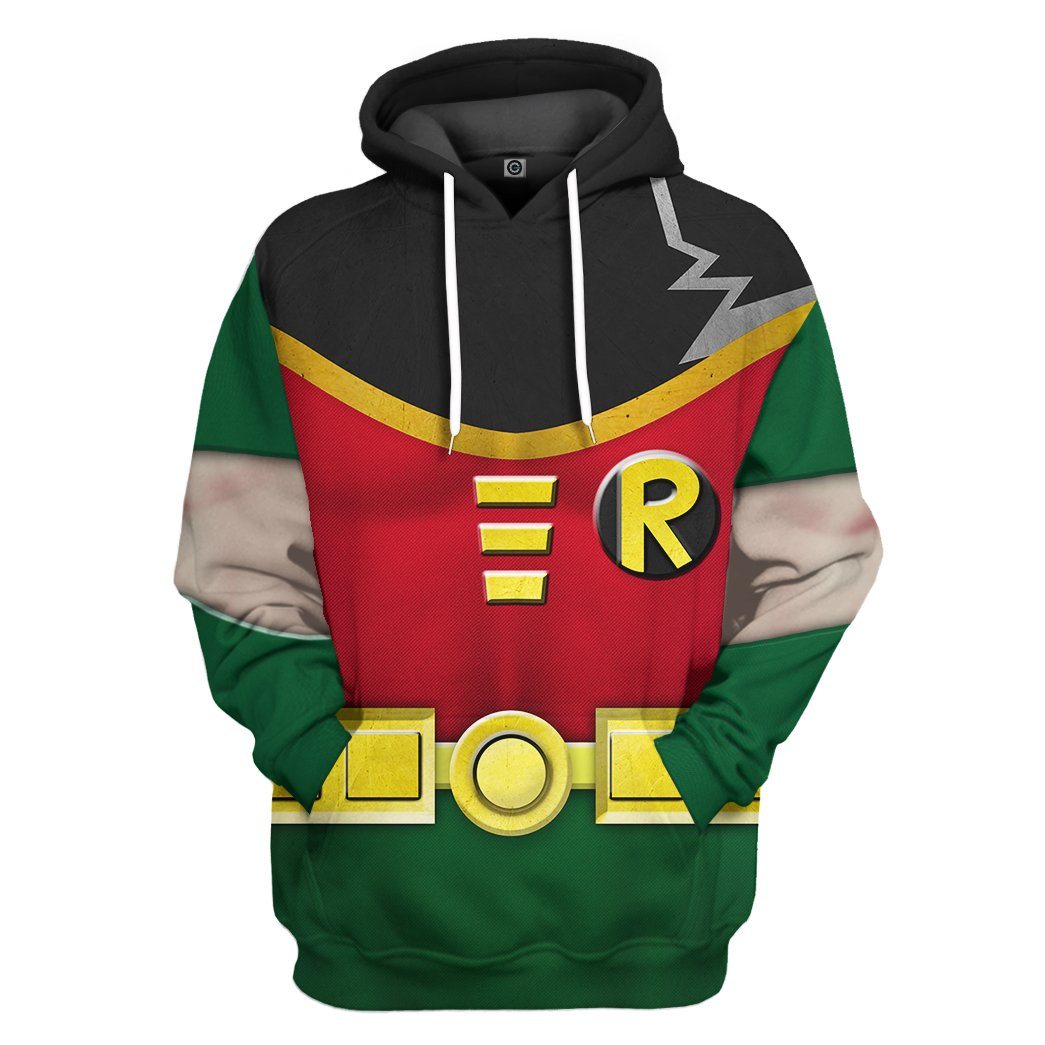 Teen Titan Robin Cosplay Costume Hoodie Sweatshirt T-Shirt Sweatpants Tracksuit - Stormmerch Exclusive