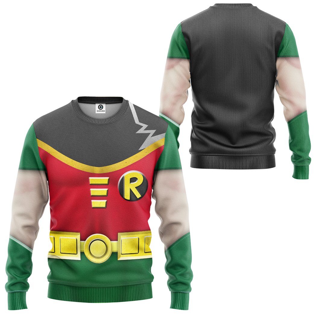 Teen Titan Robin Cosplay Costume Hoodie Sweatshirt T-Shirt Sweatpants Tracksuit - Stormmerch Exclusive