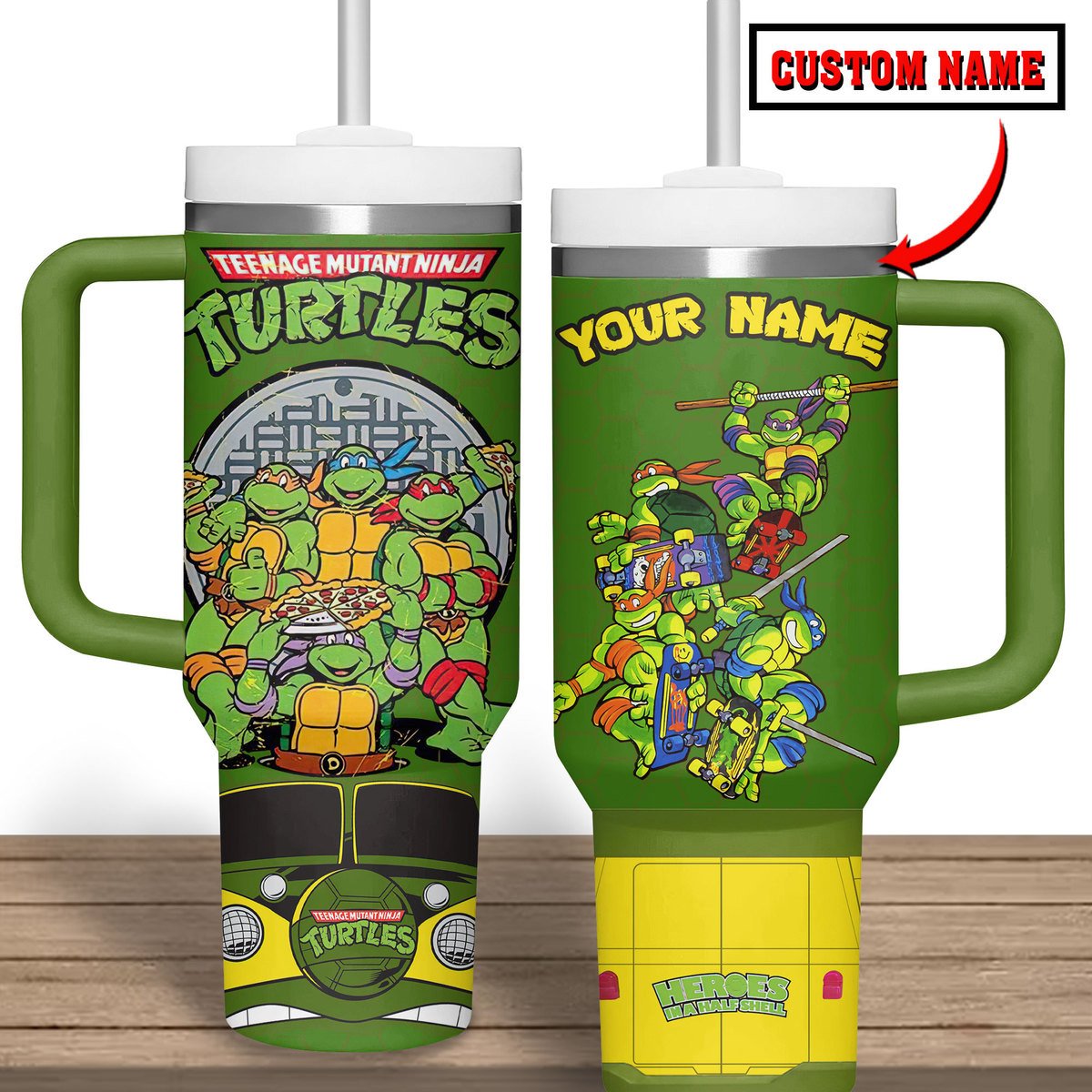 Teenage Mutant Ninja Turtles Cartoon Custom Stanley Cup 40 oz 30 oz Tumbler With Handle