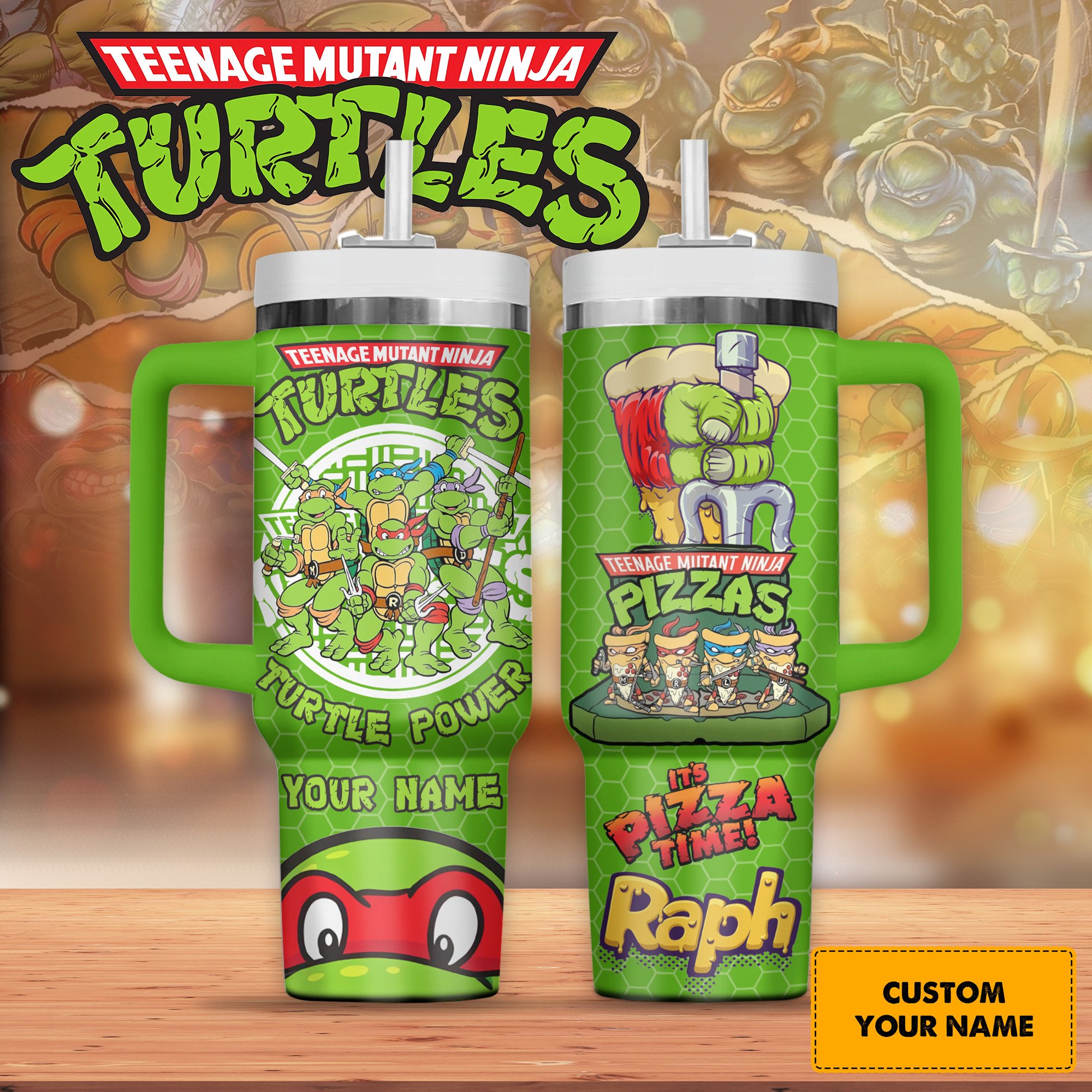 Teenage Mutant Ninja Turtles Cartoon Custom Stanley Cup 40 oz 30 oz Tumbler With Handle