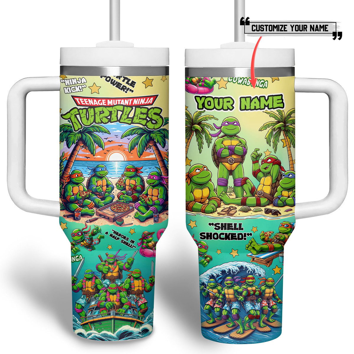 Teenage Mutant Ninja Turtles Cartoon Custom Stanley Cup 40 oz 30 oz Tumbler With Handle