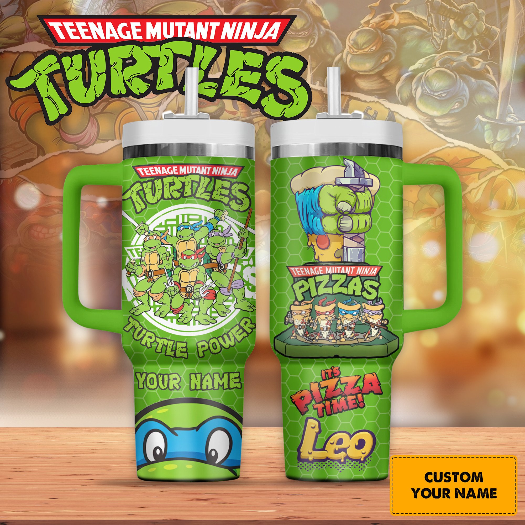Teenage Mutant Ninja Turtles Cartoon Custom Stanley Cup 40 oz 30 oz Tumbler With Handle