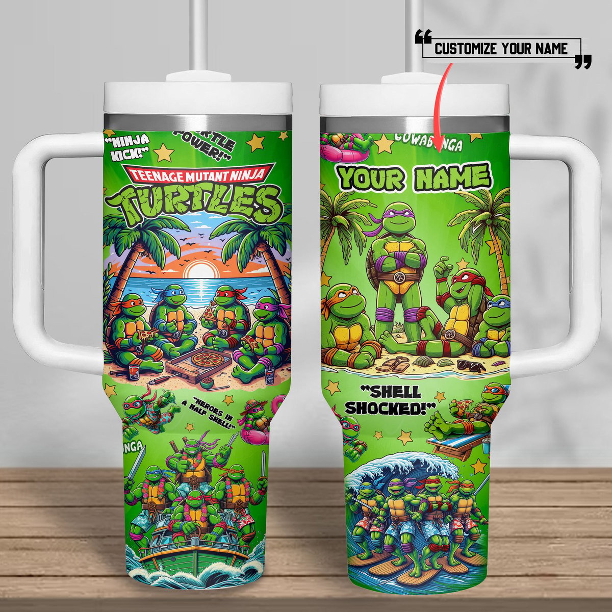 Teenage Mutant Ninja Turtles Cartoon Custom Stanley Cup 40 oz 30 oz Tumbler With Handle