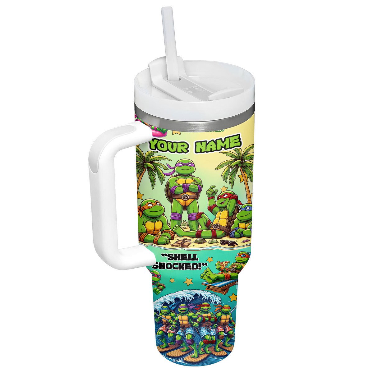Teenage Mutant Ninja Turtles Cartoon Custom Stanley Cup 40 oz 30 oz Tumbler With Handle
