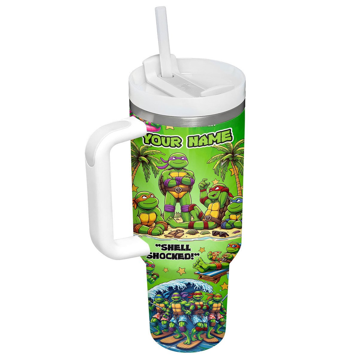 Teenage Mutant Ninja Turtles Cartoon Custom Stanley Cup 40 oz 30 oz Tumbler With Handle