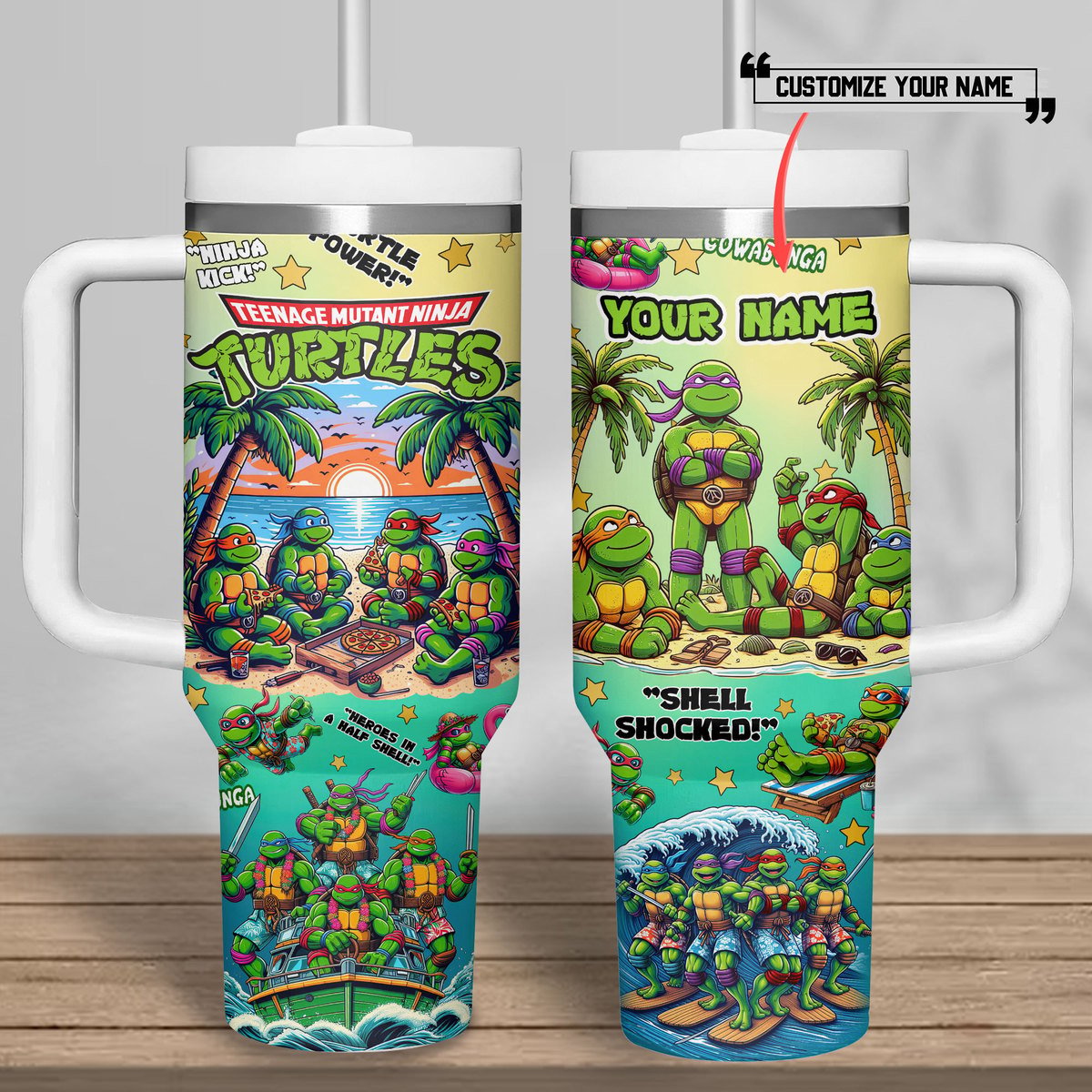 Teenage Mutant Ninja Turtles Cartoon Custom Stanley Cup 40 oz 30 oz Tumbler With Handle