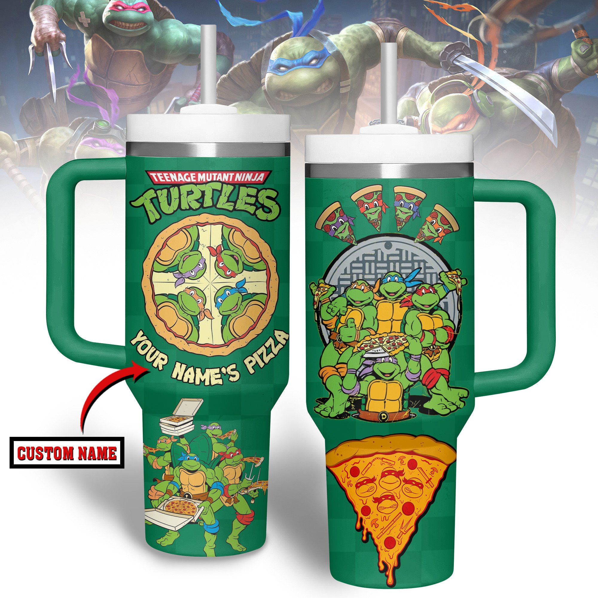 Teenage Mutant Ninja Turtles Cartoon Custom Stanley Cup 40 oz 30 oz Tumbler With Handle