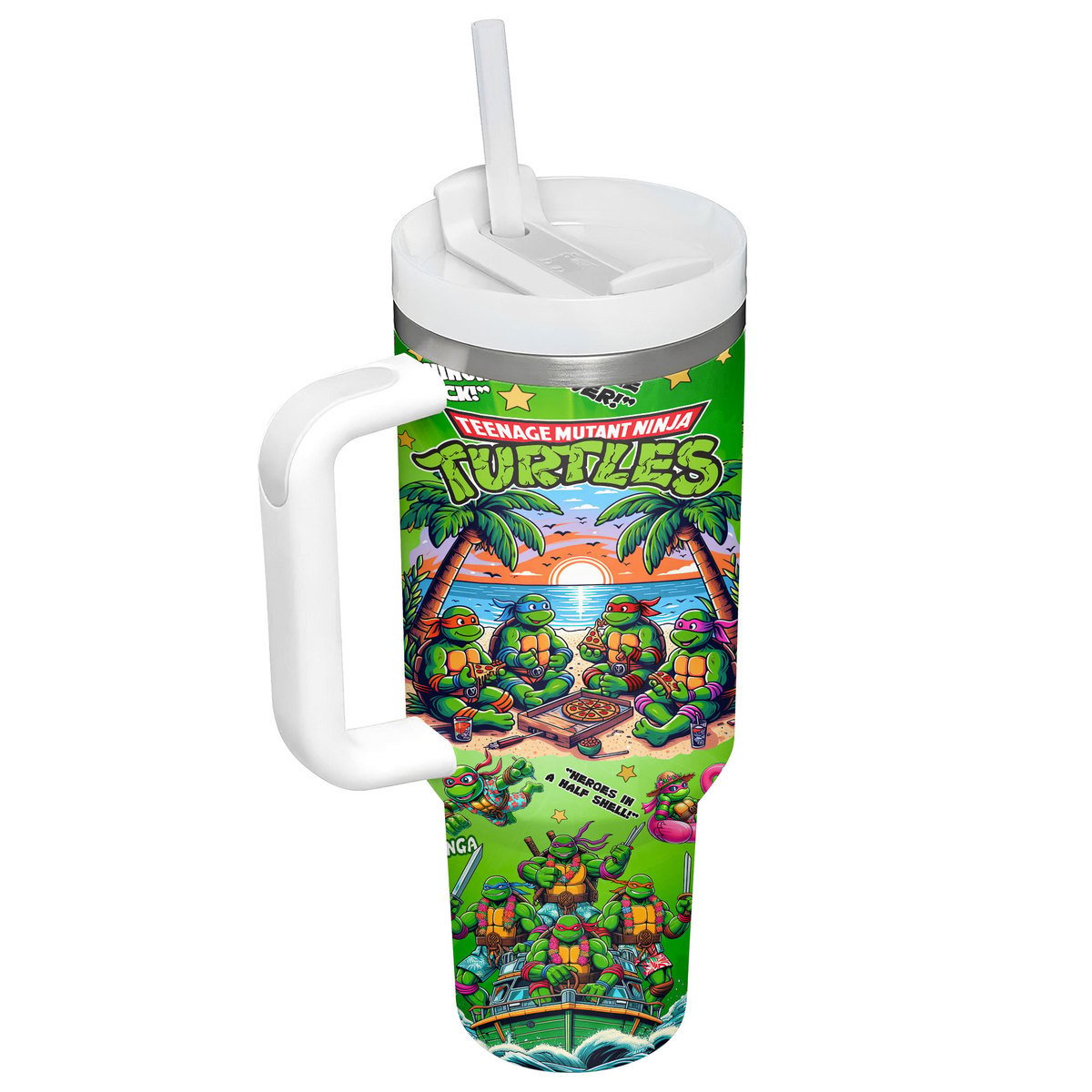 Teenage Mutant Ninja Turtles Cartoon Custom Stanley Cup 40 oz 30 oz Tumbler With Handle