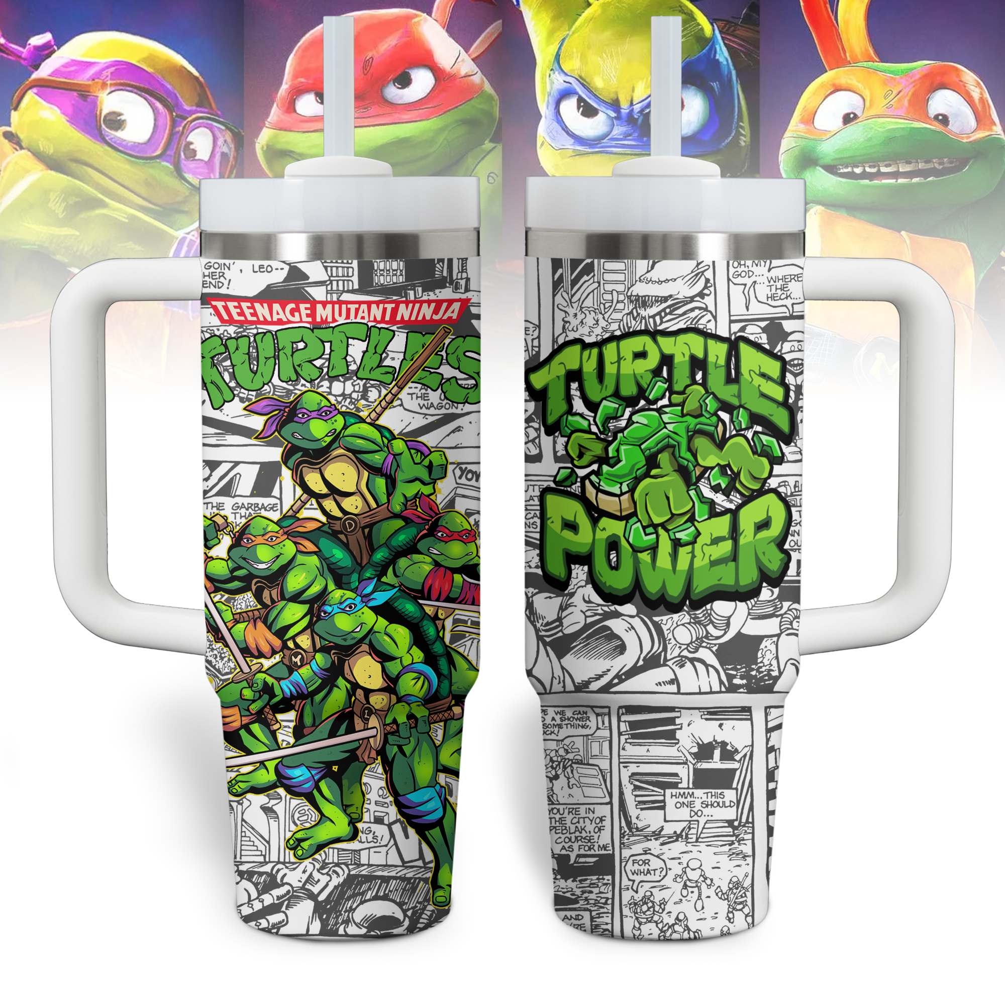 Teenage Mutant Ninja Turtles Movies Custom Stanley Cup 40 oz 30 oz Tumbler With Handle