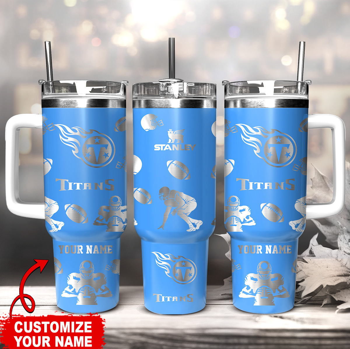Tennessee Titans NFL Custom Stanley Cup 40 oz 30 oz Tumbler With Handle