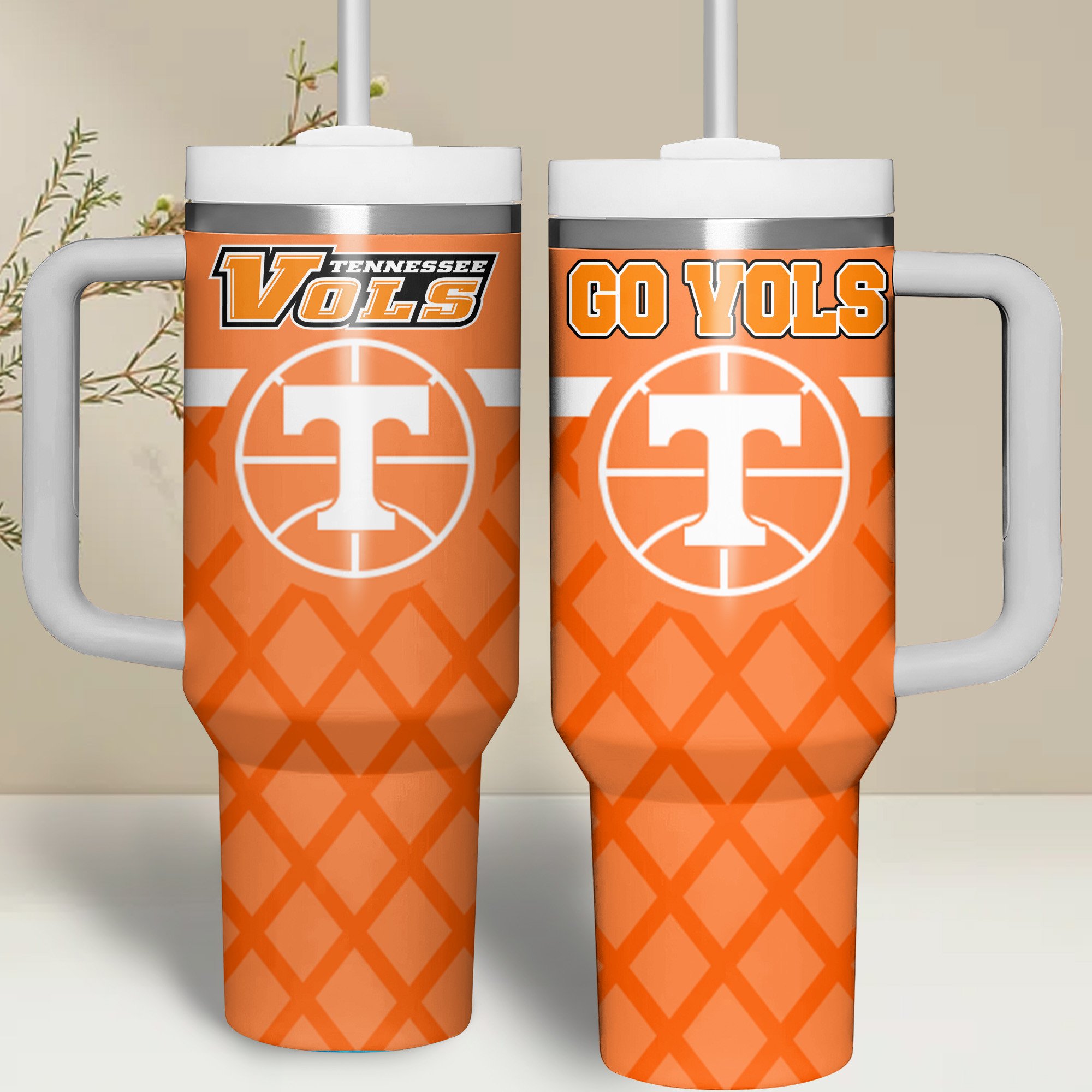 Tennessee Volunteers football NCAA Custom Stanley Cup 40 oz 30 oz Tumbler With Handle